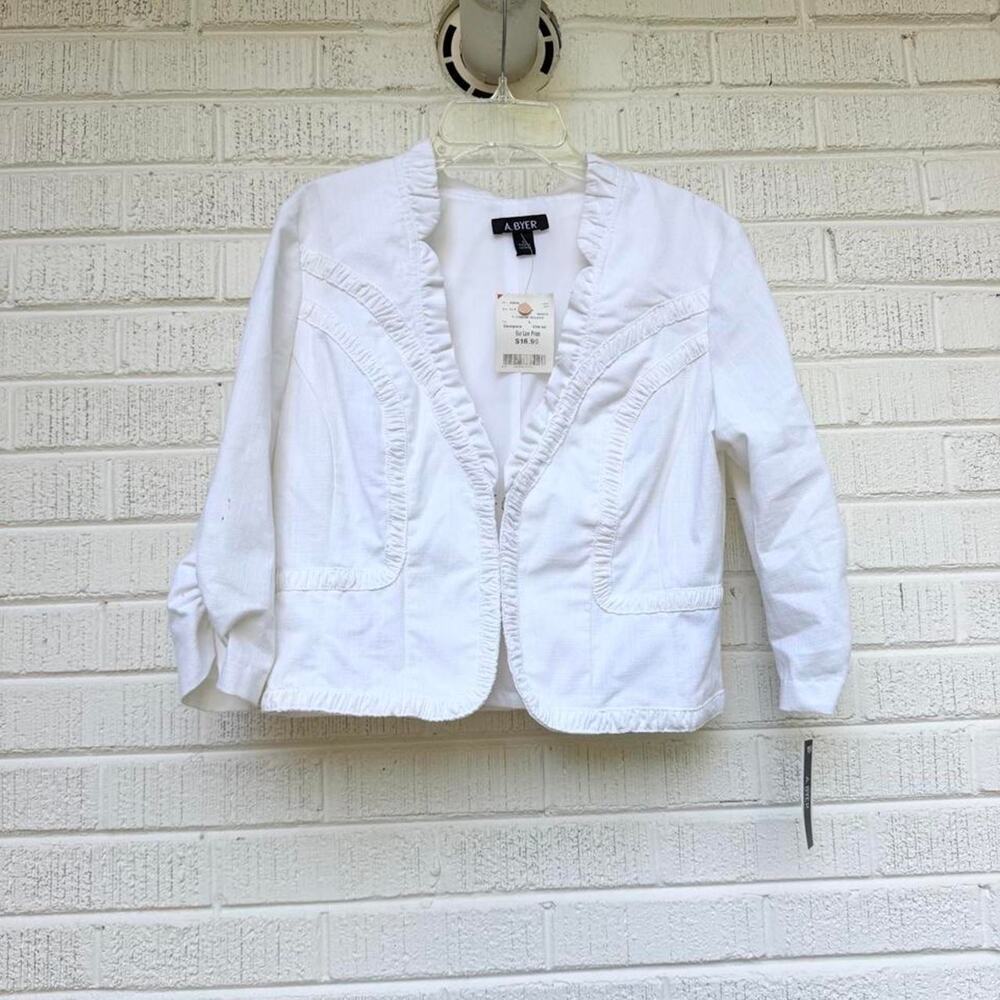 Y2K NWT A. Byer White Ruffle Blazer